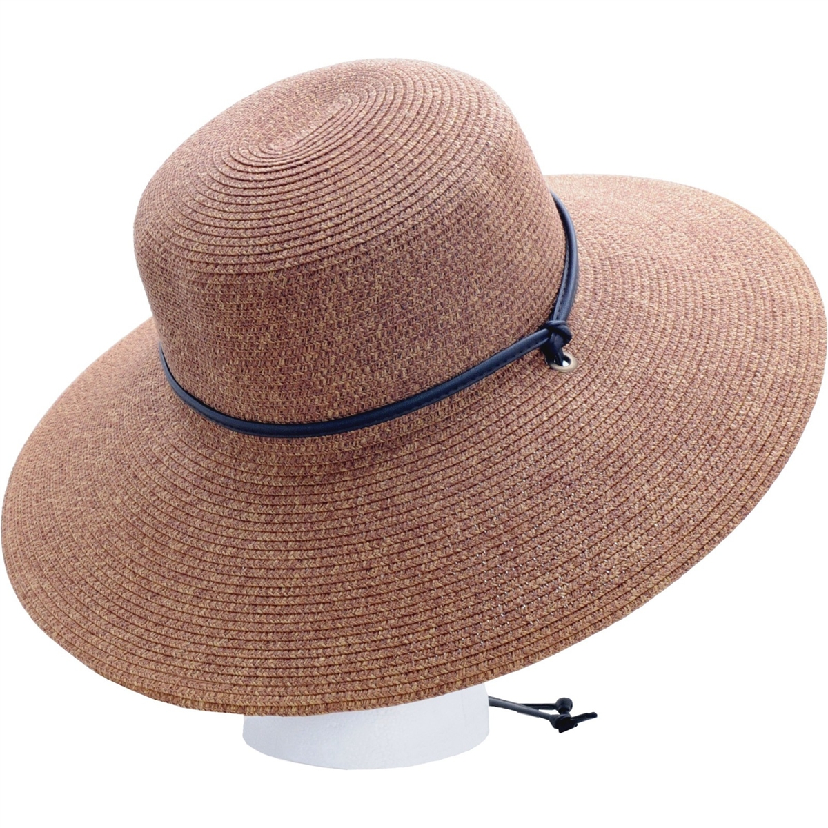 Sloggers Women's Braided Hat with Win Lanyard Dark Brown UPF 50+