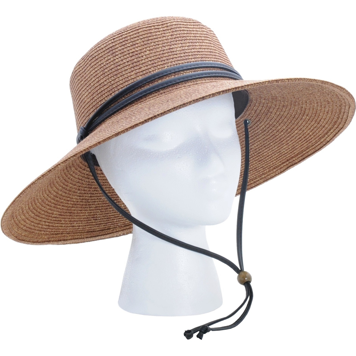 Sloggers Womens Braided Wide Brim Sun Hat, Dark Brown, Size: OS