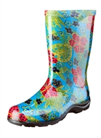 Sloggers Made in the USA Women's Rain Boots Midsummer Blue Print
