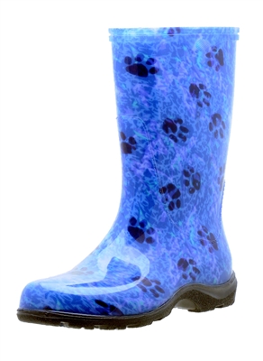 Women's Rain & Garden Boot -Paw Print Blue  - Includes FREE "Half-Sizer" Insoles!