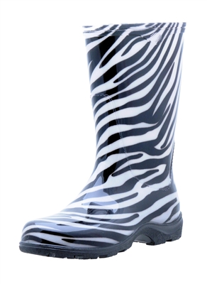 Zebra Fashion Rain Boots  - Includes FREE "Half-Sizer" Insoles!