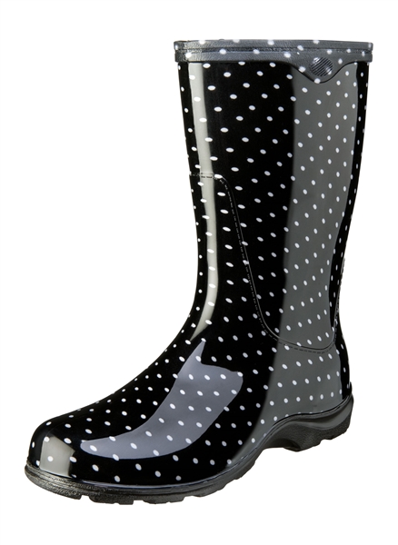 Black & White Polka Dot Rain Boots