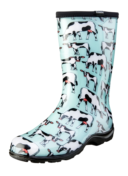 Sloggers Made in the USA  Womens Rain & Garden Boot Cow Print