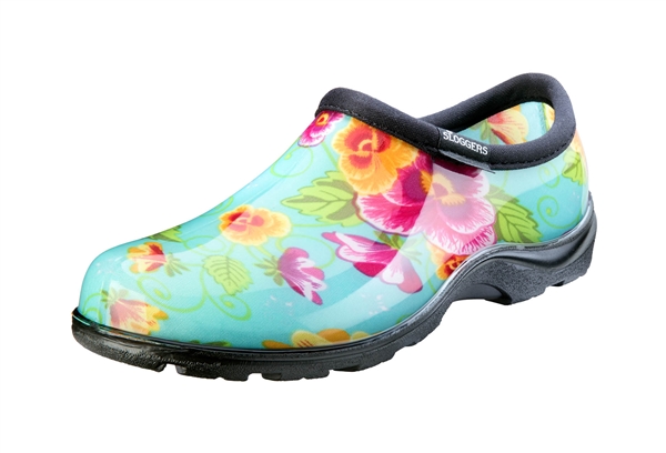 Women's Rain & Garden Shoes - Turquoise Pansy
