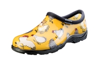 Sloggers Women's Rain & Garden Shoe in Daffodil Yellow Chicken Prints