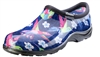 Sloggers Women's Rain & Garden Shoe in Hummingbird Blue/Pink Print