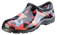 Sloggers Women's Rain & Garden Shoe in Hummingbird Blk/Red Print