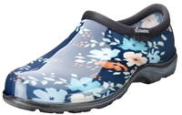 Sloggers Waterproof comfort shoes, Made in the USA! Women's Rain & Garden shoes. Floral Fun Blue Print.