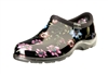 Sloggers Waterproof comfort shoes, Made in the USA! Women's Rain & Garden shoes. Ditsy Spring Black Print.