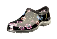 Sloggers Waterproof comfort shoes, Made in the USA! Women's Rain & Garden shoes. Ditsy Spring Black Print.