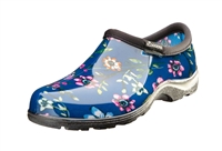 Sloggers Waterproof comfort shoes, Made in the USA! Women's Rain & Garden shoes. Ditsy Spring Blue Print.
