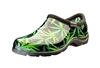 Sloggers Waterproof comfort shoes, Made in the USA! Women's Rain & Garden shoes. Weed Dark Green Print.