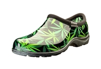 Sloggers Waterproof comfort shoes, Made in the USA! Women's Rain & Garden shoes. Weed Dark Green Print.