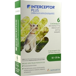 Interceptor Plus Heartworm Prevention & Control For Dogs, 8.1-25 lbs