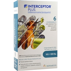 Interceptor Plus Heartworm Prevention & Control For Dogs, 50.1-100 lbs