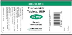 Furosemide 40mg, 1000 Tablets