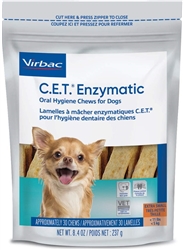 CET Enzymatic Chews For Dogs, X-SMALL Under 11 lbs, 30 Chews, Orange