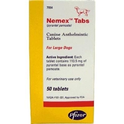 Nemex Tabs (pyrantel pamoate) For Large Dogs, 50 Tablets