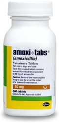 Amoxi-Tabs (Amoxicillin) 50 mg, 500 Tablets Antibiotic for Pets