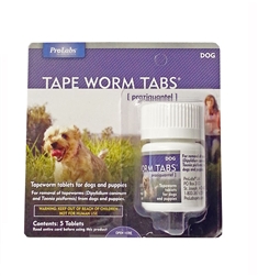 Tape Worm Tabs Canine (Praziquantel) 34 mg, 5 TABS