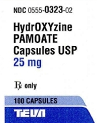 Hydroxyzine Pamoate 25mg, 100 Capsules