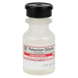 Potassium Chloride 20mEq Concentrate (2 mEq/ml), 10 ml
