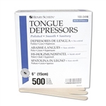 Tongue Depressors, Non-Sterile Wood  6"x3/4", 500 Count