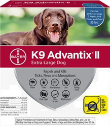 K9 Advantix II For Dogs-Flea & Tick Spot-On Treatment - 12 Pack BLUE