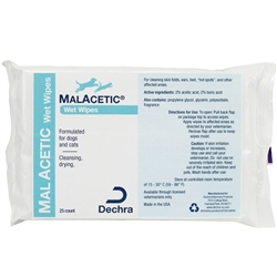 Dechra MalAcetic Wet Wipes, 25 Count l Cleansing Wipes For Skin Folds