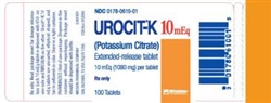 Urocit-K (Potassium Citrate) 10 mEq (1080 mg) 100 Tablets