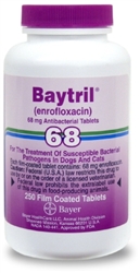 Baytril-Antibiotic For Pets - 250 Film Coated Tablets