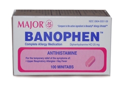 Diphenhydramine HCL [Compare to Benedryl] 25 mg, 1000 MiniTabs