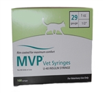 MVP Vet U-40 Insulin Syringe, 1 cc 29 ga x 1 2", 100/Box