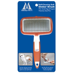 Self-Cleaning Soft Slicker Brush For Small Dogs & Puppies
