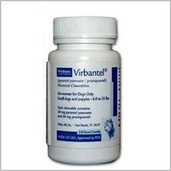Virbantel Chewable Tablets For Small Dogs and Puppies, 50 Tablets