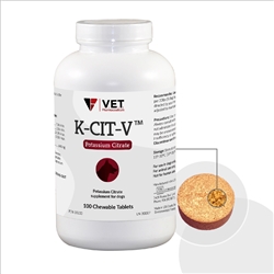 K-CIT-V Chewable Potassium Citrate For Dogs, 100 Tablets