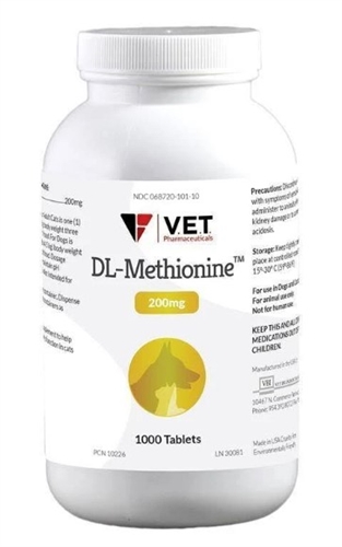 DL Methionine 200mg Tablets l Urinary Acidifier For Pets Cat