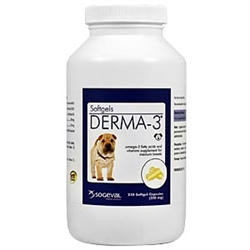 Derma-3 Softgels For Medium Breeds, 250 Capsules