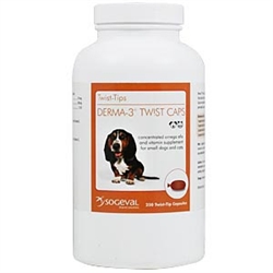 Derma-3 Twist Caps For Small Dogs & Cats, 250 Capsules