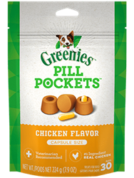 Greenies Pill Pockets For Dogs, Chicken - Capsule Size, 6 x 30 Count