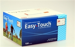 EasyTouch Insulin Syringe U-100 1 cc 30 ga. x 1/2", 100/Box