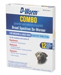 D-Worm COMBO Broad Spectrum De-Wormer For Medium & Large Dogs Over 25 lbs, 12 Chewable Tablets