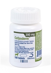Dechra Cefpoderm (cefpodoxime proxetil) 200mg, 100 Tablets