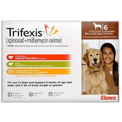 Trifexis For Dogs 60.1-120 lbs, 6 Chewable Tablets