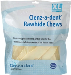 Clenz-A-Dent Enzymatic Rawhide Chews For Dogs - 15 Chews