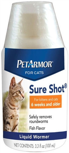 Sure Shot Liquid Wormer For Cats l Roundworm Dewormer Medi Vet