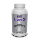 Vetadryl 30 - Diphenhydramine Flavored Chewable Tablets For Dogs & Cats, 250 Count