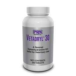 Vetadryl 30 - Diphenhydramine Flavored Chewable Tablets For Dogs & Cats, 250 Count