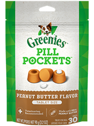 Greenies Pill Pockets For Dogs, Peanut Butter - Tablet Size, 6 x 30 CT