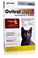 Ovitrol X-Tend Flea & Tick Spot On For Small Cats 2.5-5 lbs, 3 Months